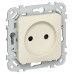 FLITE Розетка без заземления с защитными шторками безвинтовое крепление 10А РСш01-1-ФлСл сливочный IEK