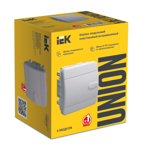 UNION Compact Корпус пластиковый ЩРВ-П-4 IP41 белая дверь IEK