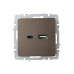 BRITE Розетка USB A+C 18Вт РЮ11-1-БрТБ темная бронза IEK