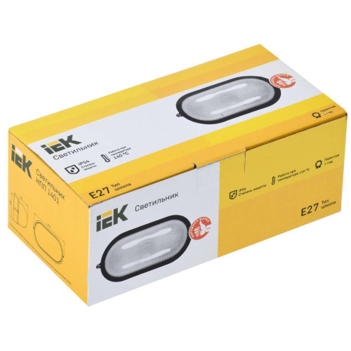 Светильник НПП1401 овал 60Вт IP54 белый IEK