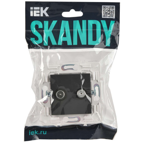 SKANDY Розетка двойная TV+SAT SK-A13G графит IEK