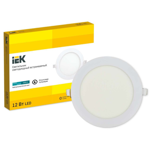 Светильник ДВО 1605 белый круг LED 12Вт 4000K IP20 IEK