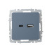 BRITE Розетка USB A+C 18Вт РЮ11-1-БрМ маренго IEK