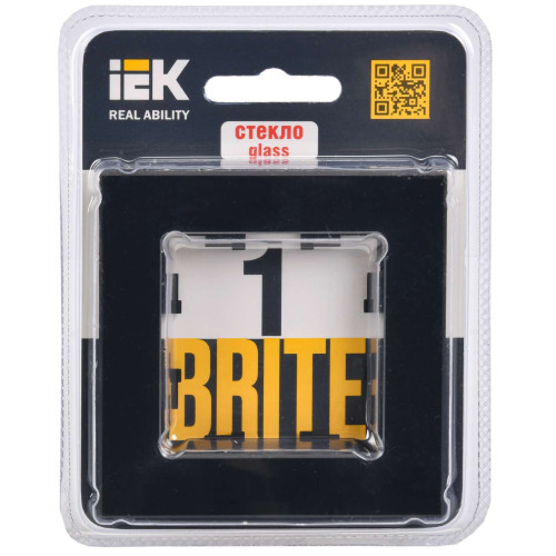 BRITE Рамка 1 -местная РУ-1-2-БрЧ стекло черный IEK