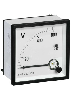 Вольтметр аналоговый Э47 600В класс точности 1,5 72х72мм IEK