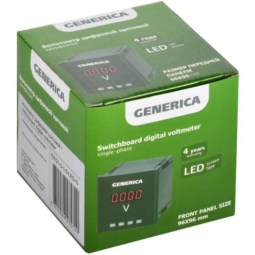 Вольтметр цифровой щитовой однофазный 96х96мм LED GENERICA
