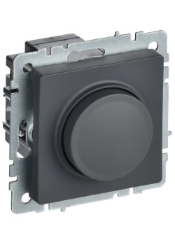 BRITE Светорегулятор поворотно-нажимной 600Вт СС10-1-0-БрГ графит IEK