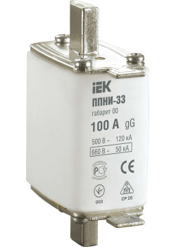 Плавкая вставка предохранителя ППНИ-33 габарит 00 100А IEK