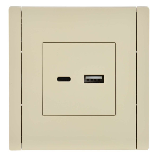 FORTE&PIANO Розетка USB A+C 18Вт FP451 ваниль IEK