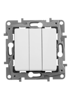 ETIKA Выключатель 3клавишный 10А белый