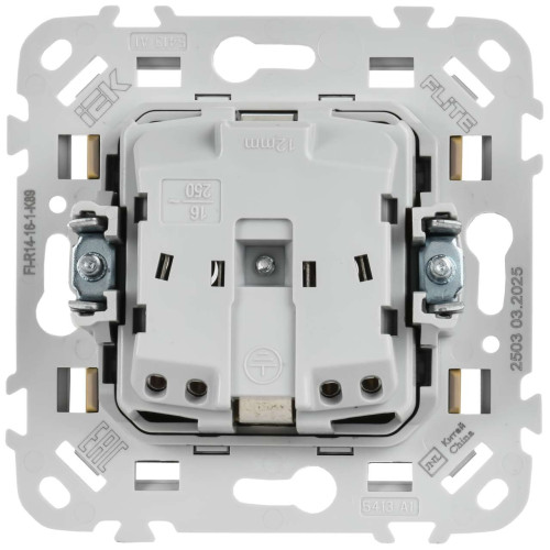 FLITE Розетка с заземлением с защитными шторками безвинтовое крепление 16А РСш11-1-ФлШм шамуа IEK