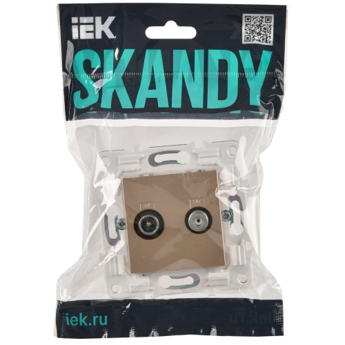 SKANDY Розетка двойная TV+SAT SK-A13Sa песочный IEK