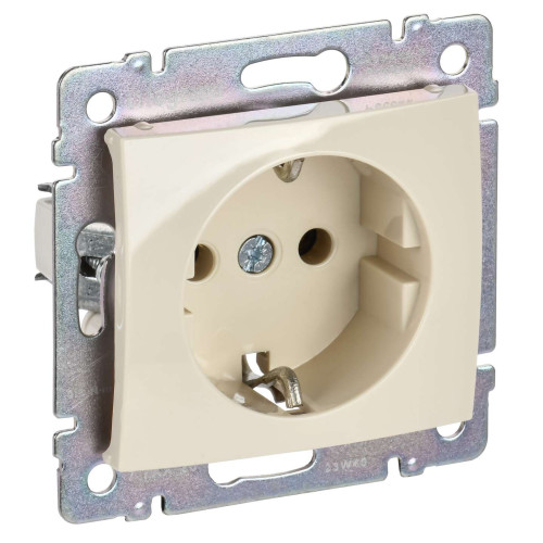 VALENA DIY Розетка 1-местная с заземлением без защитных шторок 16А слоновая кость