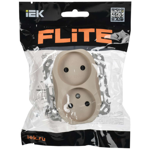 FLITE Розетка 2-местная без заземления с защитными шторками безвинтовое крепление 10А РСш02-1-ФлЛ льняной IEK FLITE Розетка 2-местная без заземления с защитными шторками безвинтовое крепление 10А РСш02-1-ФлЛ льняной IEK