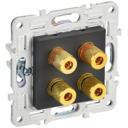 SKANDY Аудиорозетка 4-местная SK-A01T титан IEK