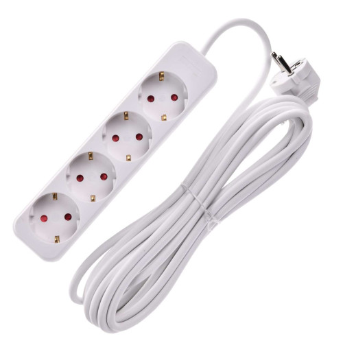 UMA Удлинитель У04 4 места 2P+PE 5м 3х1мм2 10А белый IEK