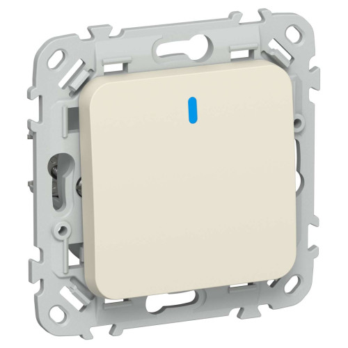 FLITE Выключатель 1-клавишный с индикацией 10А ВС11-1-1-ФлСл сливочный IEK