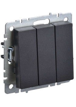 BRITE Выключатель 3-клавишный 10А ВС10-3-0-БрЧ черный IEK