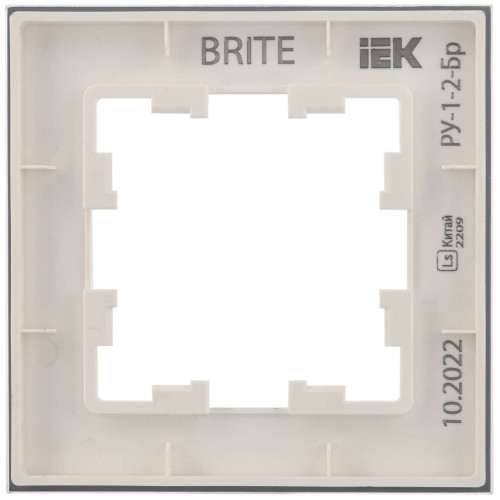 BRITE Рамка 1-местная РУ-1-2-Бр стекло белый матовый IEK