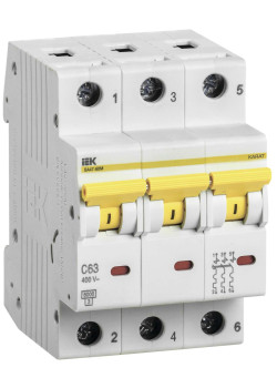 KARAT Автоматический выключатель ВА47-60M 3P C 63А 6кА IEK