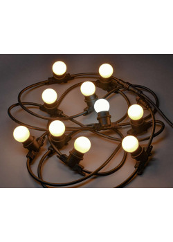 Гирлянда белт-лайт 5м 10 теплый белый цвет ламп IP65 черный шнур 3м 230В транзит IEK
