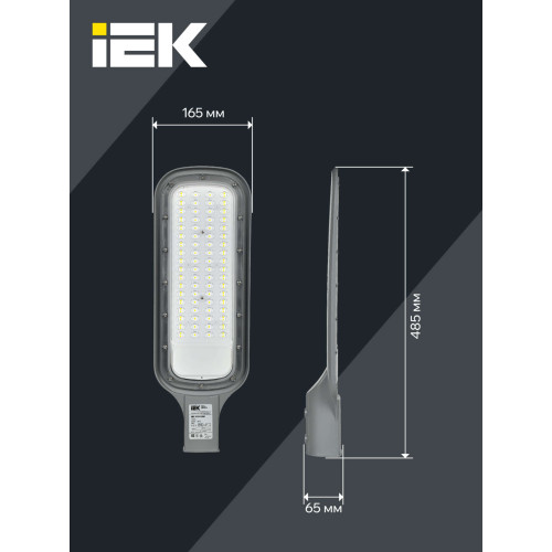 Светильник светодиодный консольный ДКУ 1012-100Ш 5000К IP65 серый IEK