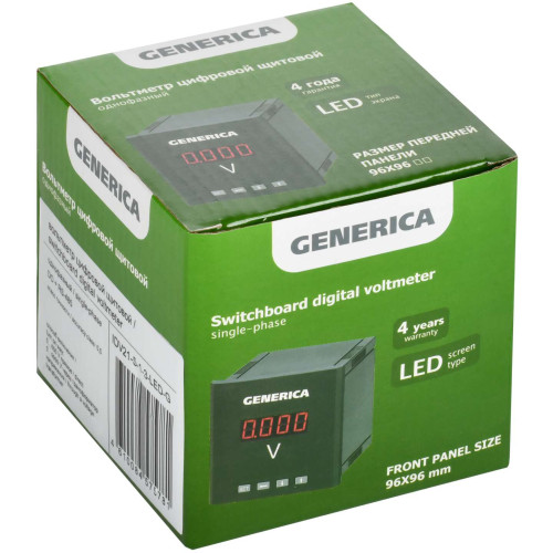 Вольтметр цифровой щитовой однофазный DO RS-485 96х96мм LED GENERICA