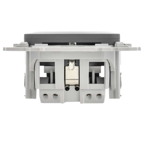 FLITE Розетка с заземлением с защитными шторками безвинтовое крепление 16А РСш11-1-ФлМА мокрый асфальт IEK