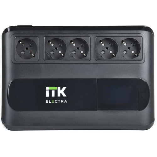 ITK ELECTRA LT5 ИБП однофазный линейно-интерактивный 800ВА/480Вт 5хSchuko LCD дисплей АКБ 1х9AH USB+USB Charge RJ45/11