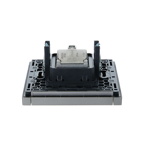 FORTE&PIANO Розетка двойная TV+SAT FP538 сталь IEK