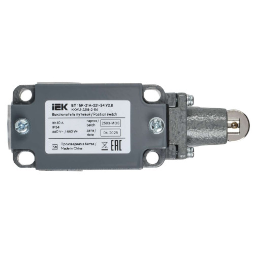 Выключатель путевой ВП 15К-21А-221-54 У2.8 толкатель с роликом мгновенного действия IEK Выключатель путевой ВП 15К-21А-221-54 У2.8 толкатель с роликом мгновенного действия IEK