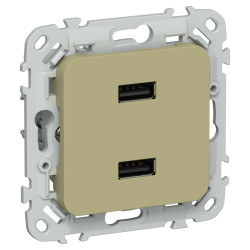 FLITE Розетка USB A+A 3,1А РЮ-2-ФлО оливковый IEK