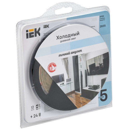 Лента светодиодная 5м LSR-2835W120-12-IP20-24В IEK