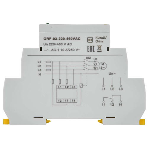 Реле контроля фаз ORF-03 трехфазное 220-460В AC IEK
