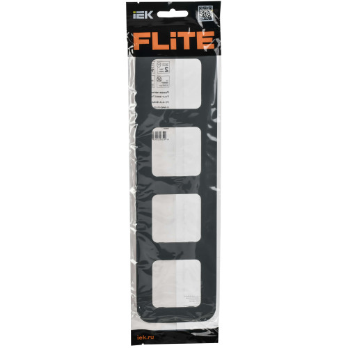 FLITE Рамка 4-местная РУ-4-А-ФлМА мокрый асфальт IEK