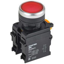 Кнопка d=22мм 1NO+1NC красная MASTER IEK
