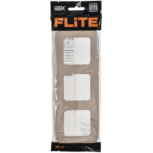 FLITE Рамка 3-местная РУ-3-А-ФлЛ льняной IEK