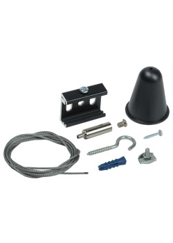 Комплект подвеса для осветительного шинопровода с тросом 3м черный IEK