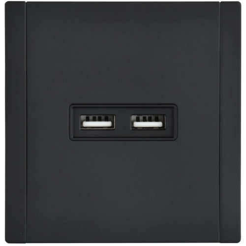 FORTE&PIANO Розетка USB A+A 3,1А FP149M металл черный IEK FORTE&PIANO Розетка USB A+A 3,1А FP149M металл черный IEK