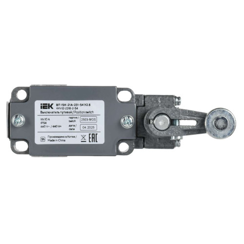 Выключатель путевой ВП 15К-21А-231-54 У2.8 рычаг с роликом мгновенного действия IEK Выключатель путевой ВП 15К-21А-231-54 У2.8 рычаг с роликом мгновенного действия IEK