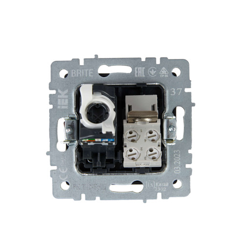 BRITE Розетка двойная RJ11+RJ45 кат.5E РК/Т12-БрШ шампань IEK