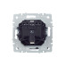 BRITE Розетка 1-местная с заземлением с защитными шторками и крышкой 16А IP20 РСбш10-3-БрМ маренго IEK