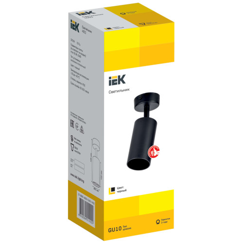Светильник 4002 накладной настено-потолочный под лампу GU10 черный IEK