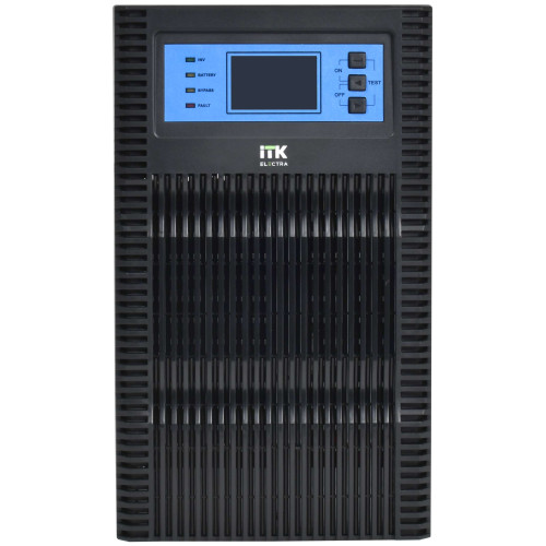 ITK ELECTRA OT ИБП однофазный онлайн 10кВА/10кВт LCD дисплей 192-240VDC клеммная колодка без АКБ с регулируемым зарядным устройством USB EPO RS232 SNMP слот Tower