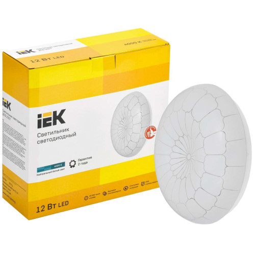 Светильник светодиодный ДПБ 2007 12Вт IP20 4000К круг белый IEK