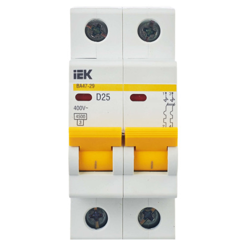 KARAT Автоматический выключатель ВА47-29 2P D 25А 4,5кА IEK