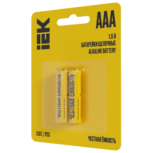 Батарейка щелочная Alkaline LR03/AAA (2шт/блистер) IEK