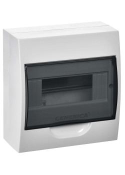 Корпус пластиковый ЩРН-П-8 черная прозрачная дверь IP41 GENERICA