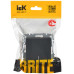 BRITE Выключатель 1-клавишный проходной с индикацией 10А ВС10-1-7-БрГ графит IEK
