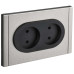 FORTE&PIANO Розетка 2-местная без заземления с защитными шторками безвинтовое крепление 10А FP725M металл никель IEK